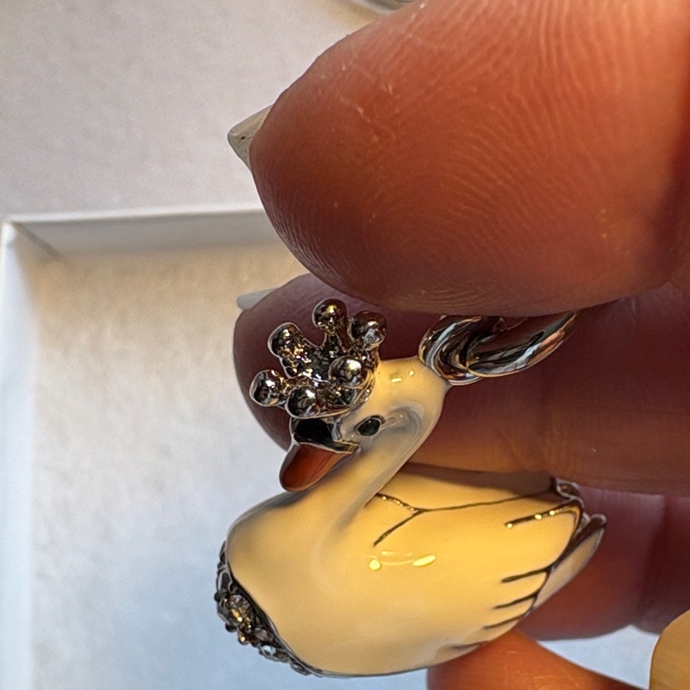 Coach White and Silver Swan Keychain - Picture 5 of 6